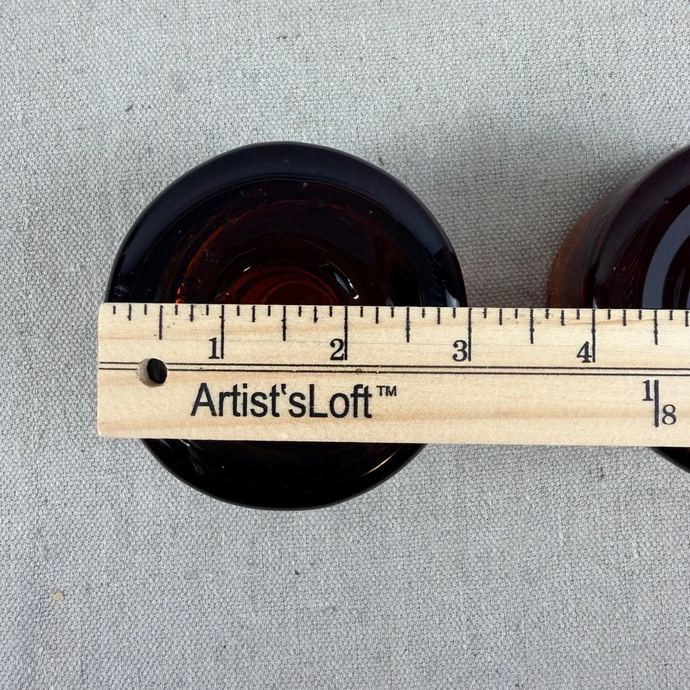 VTG‎ Pair Blenko 990A Amber Glass Candle Holders Don Shepherd